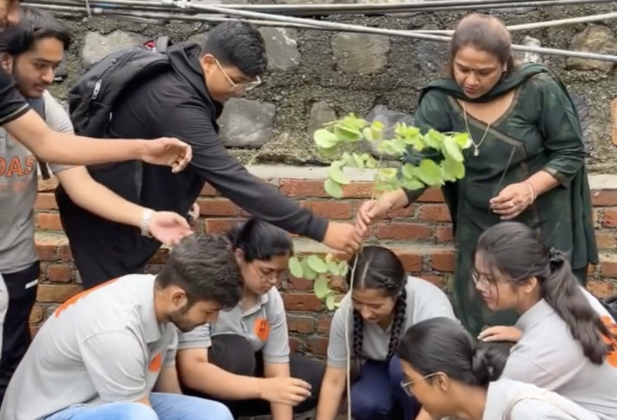 Community members working together